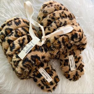NEW Madewell quilted scuff slippers cheetah print